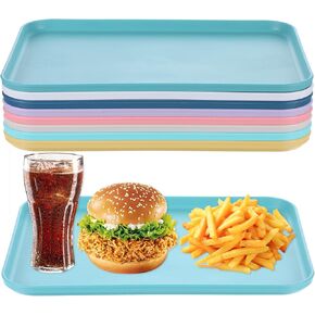 8 Pack Plastic Art Trays,Stackable Activity Tray Crafts Organizer Tray Serving Tray Jewelry Tray for DIY Projects, Painting, Beads, Organizing Supply,8 Color (12.2 Inches x 8.8 Inches)