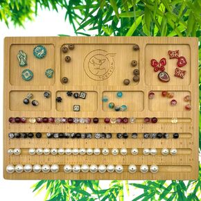 NOAVAOL Bead Boards for Jewelry Making, Combi Bamboo Beading Board for Jewelry Bracelet Making, Beading Trays Jewelry Design Mats for Bracelet, DIY Design Bamboo Jewelry Making Supplies-Small