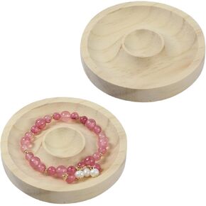 KUMGROT 2 Pcs Wooden Bead Jewelry Tray Bracelet Display Stand Multifunctional Beading Board Tray Jewelry Decorative Tray Design Bead Board Bracelet Beading Jewelry Organizer Tray