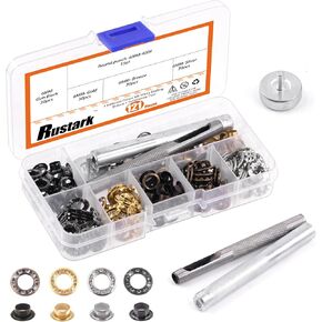 121Pcs 4 Colors 1/4 inch Eyelets Grommets Assortment Kit Eyelets and Grommets Metal Eyelet Kit with Install Tools Boot Eyelet Repair Kit for Clothe Shoe Bag Paper Leather Crafts DIY Projects