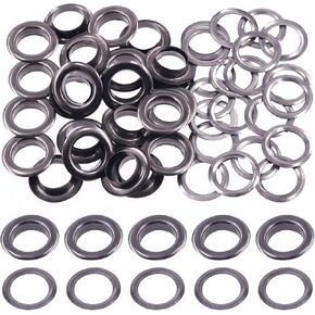 Rustark 200 Sets 5/16" 8mm Thickened Grommet Eyelets Assortment Kit with 4Pcs Setting Install Tool, Gold Silver Black Bronze Metal Eyelet Curtain Grommet for Leather, Canvas, Tarp, DIY Craft Projects