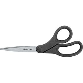 Westcott 8-Inch KleenEarth Basic Bent Scissors, Black (15584)