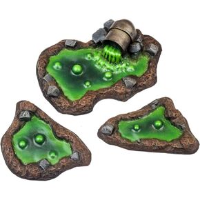 Industry of War 3 x Toxic Waste Cess Pits – 28mm Wargaming Terrain Model Diorama Scenery Sci-Fi Battle Tabletop Warfare Destroyed Wargame