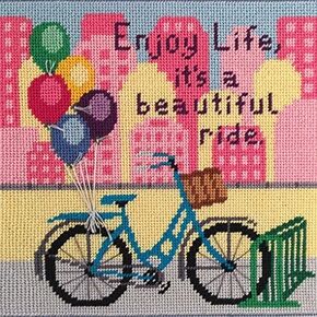 Canoodles- Enjoy Life Bike Ride- Needlepoint Kit