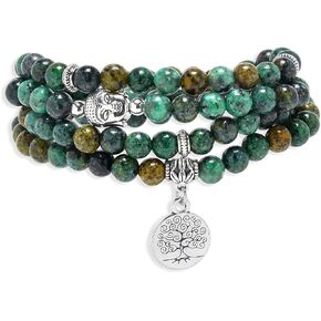 Tree of Life Charm Bracelet or Necklace - 108 Buddha Beads, Handmade Mala Meditation Jewelry, Prayer Beads for Yoga in Kuwait