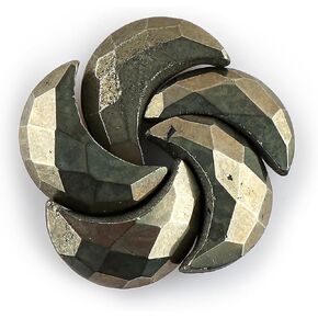 CRYSTALIS 5pcs Natural Golden-Pyrite, Facet-Half-Moon Loose Gemstone, Wholesale Bulk Cabochons, Jewelry Making Supply, Chakra Healing Polished Stones, Wire Wrapping, DIY, Gem Collection in Kuwait