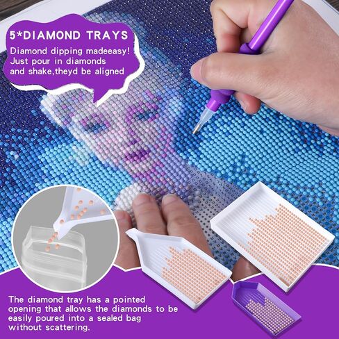 Lymusumi 61pcs 5d Diamonds Art Artosities and Tools Kits with Diamond Paint Roller and Diamond Art Box للبالغين أو الأطفال （الأرجواني） in Kuwait