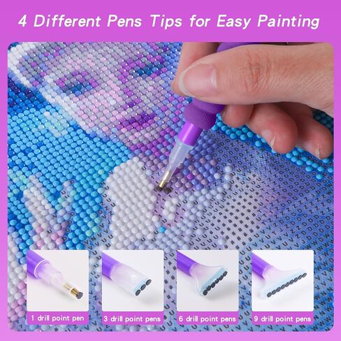Lymusumi 61pcs 5d Diamonds Art Artosities and Tools Kits with Diamond Paint Roller and Diamond Art Box للبالغين أو الأطفال （الأرجواني） in Kuwait