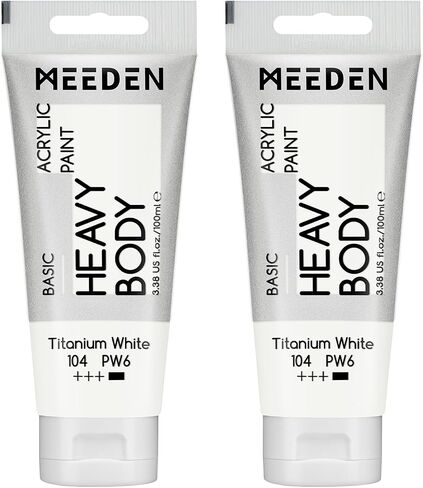 MEEDEN Titanium White Acrylic Paint: Pack of 2 Heavy Body Acrylic Paints (100ml/3.38oz x 2 Tubes) in Saudi Arabia