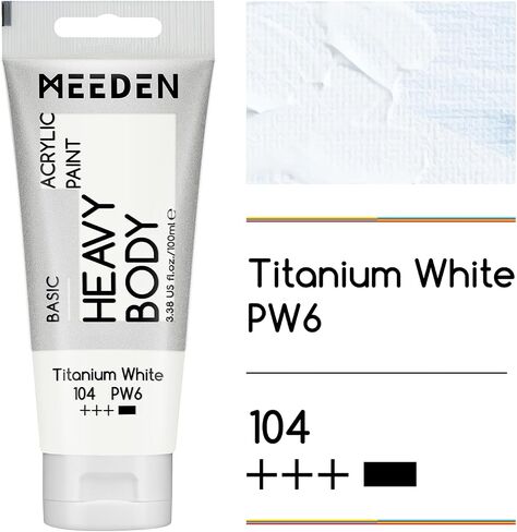 MEEDEN Titanium White Acrylic Paint: Pack of 2 Heavy Body Acrylic Paints (100ml/3.38oz x 2 Tubes) in Saudi Arabia