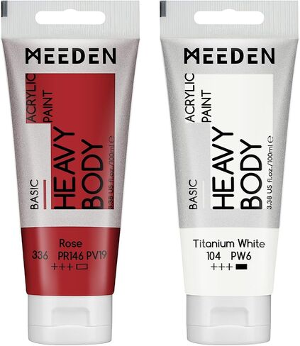 MEEDEN Titanium White Acrylic Paint: Pack of 2 Heavy Body Acrylic Paints (100ml/3.38oz x 2 Tubes) in Saudi Arabia