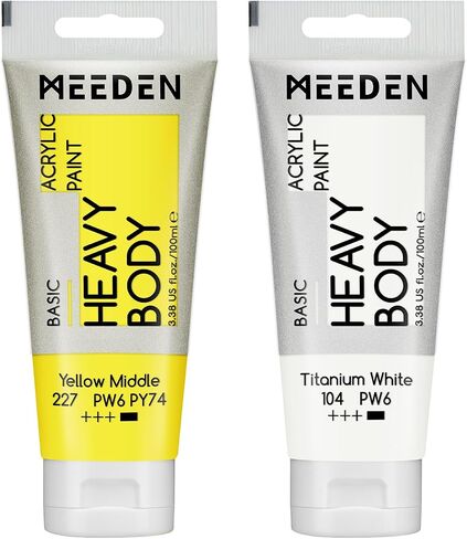 MEEDEN Titanium White Acrylic Paint: Pack of 2 Heavy Body Acrylic Paints (100ml/3.38oz x 2 Tubes) in Saudi Arabia