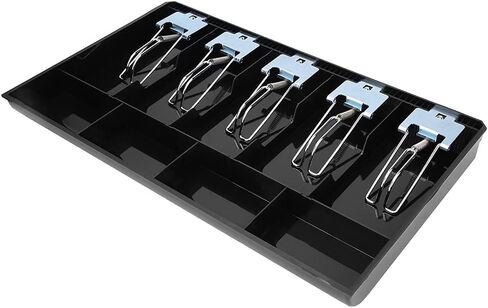 ABS Material Tray, Cash Drawer Register Insert Money DrawerABS with Metal Clip CurrencyTray Currency Storage Box Black (Black) in Saudi Arabia