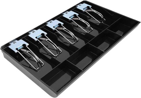 ABS Material Tray, Cash Drawer Register Insert Money DrawerABS with Metal Clip CurrencyTray Currency Storage Box Black (Black) in Saudi Arabia