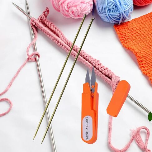 westlake art Knitting Needles Size 8, Size 8, Bundle With Embroidery Scissors, Aluminum Single Point, Versatile, Ergonomic Design, Straight Knitting Needles (Pack of 2) in Saudi Arabia