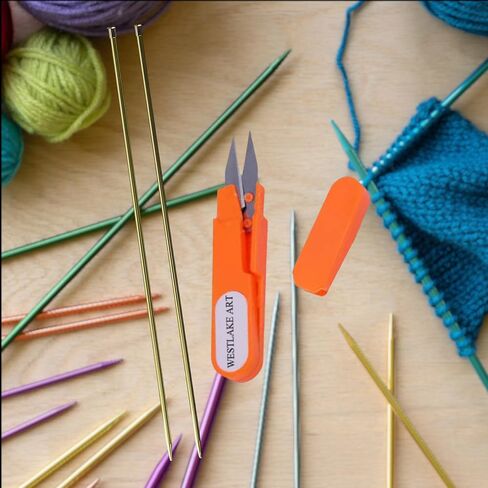 westlake art Knitting Needles Size 8, Size 8, Bundle With Embroidery Scissors, Aluminum Single Point, Versatile, Ergonomic Design, Straight Knitting Needles (Pack of 2) in Saudi Arabia