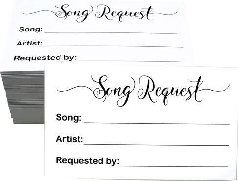 RXBC2011 100 Song Request Cards Play Song at Wedding Reception Prom Dance Party Band DJ Karaoke Music Suggestion Note in Kuwait