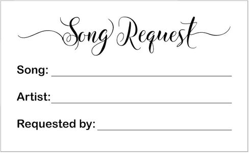 RXBC2011 100 Song Request Cards Play Song at Wedding Reception Prom Dance Party Band DJ Karaoke Music Suggestion Note in Kuwait