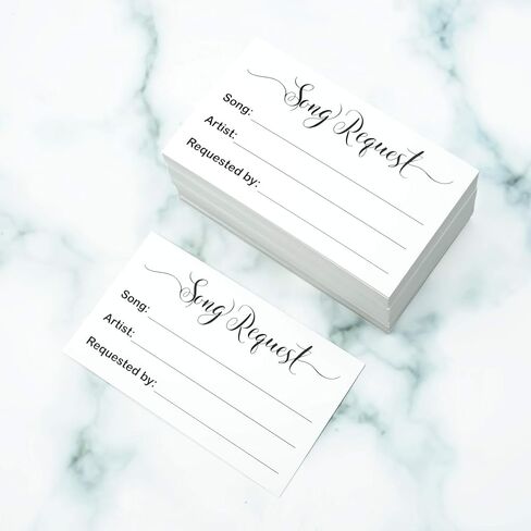 RXBC2011 100 Song Request Cards Play Song at Wedding Reception Prom Dance Party Band DJ Karaoke Music Suggestion Note in Kuwait
