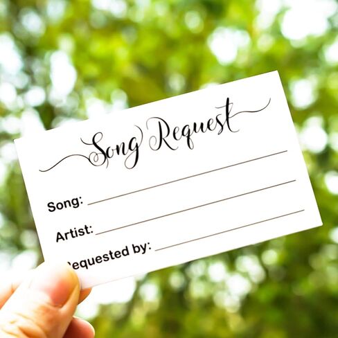 RXBC2011 100 Song Request Cards Play Song at Wedding Reception Prom Dance Party Band DJ Karaoke Music Suggestion Note in Kuwait