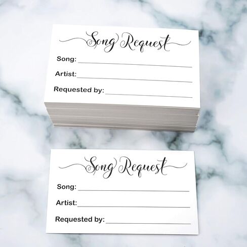 RXBC2011 100 Song Request Cards Play Song at Wedding Reception Prom Dance Party Band DJ Karaoke Music Suggestion Note in Kuwait