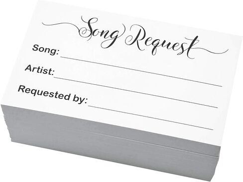 RXBC2011 100 Song Request Cards Play Song at Wedding Reception Prom Dance Party Band DJ Karaoke Music Suggestion Note in Kuwait