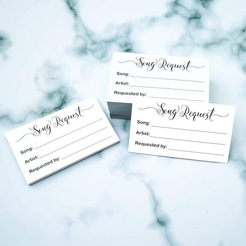RXBC2011 100 Song Request Cards Play Song at Wedding Reception Prom Dance Party Band DJ Karaoke Music Suggestion Note in Kuwait