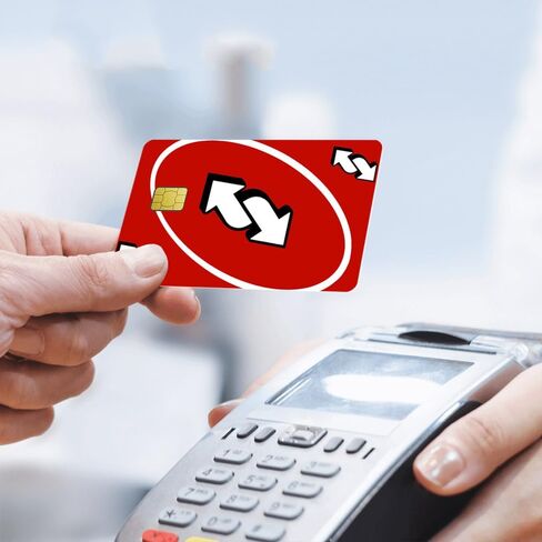 2Pcs Reverse Credit Card Skin in Red Green And 1Pcs +4 Credit Card Sticker to use as Credit Card Skin - Debit Card Sticker for use as Debit Card Skin - Card Stickers for Debit Cards - Debit Card Cover in Kuwait