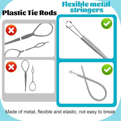 4PCS Drawstring Threader Tool Metal Hoodie String Threader, Flexible Elastic Draw String DIY Rope Waist Band Threading Belt Threader Sewing Puller Tool Set for Hoodie Sweatpant Coats Pants Replacement in Saudi Arabia