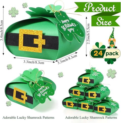 Janlaugh 24 PCS عيد القديس باتريك صناديق شامروك التعامل in Kuwait