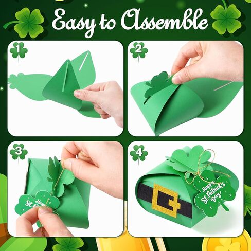 Janlaugh 24 PCS عيد القديس باتريك صناديق شامروك التعامل in Kuwait
