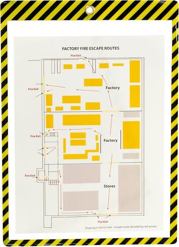C-Line Safety Striped Shop Thicks ، اللحامين ، الأصفر/الأسود ، كلا الجانبين واضح ، 9 "× 12" ، 10 لكل حزمة (44112) in Kuwait