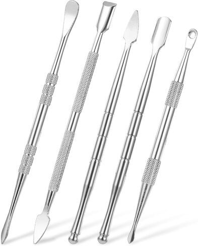Piriuuo Wax Carving Tools Set, Stainless Steel Clay Sculpting Tools Double-Ended Pottery Carving Tools Wax Modeling Tools Dental Carvers Tools Wax Accessories Modeling Sculpting and Shaping(5 Style) in Saudi Arabia