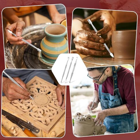 Piriuuo Wax Carving Tools Set, Stainless Steel Clay Sculpting Tools Double-Ended Pottery Carving Tools Wax Modeling Tools Dental Carvers Tools Wax Accessories Modeling Sculpting and Shaping(5 Style) in Saudi Arabia