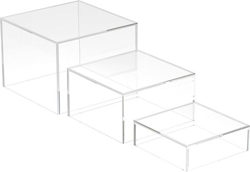 Small Clear Acrylic Cubes for Display - Plastic Square Cubes for Food, Cupcakes, Figures, Desserts, Jewelry, Toys, Collectibles, Cosmetics Showcase in Kuwait