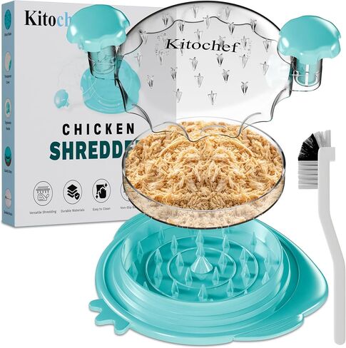 Chicken Shredder Tool Twist large With Brush, 10.5" 3 Layers Pro Meat Shredder, Strong Anti-Slip Stripe, Efficient Chicken Breast Shredder, Ergonomic Handle, BPA Free, Visible Chicken Grinder Machine in Saudi Arabia