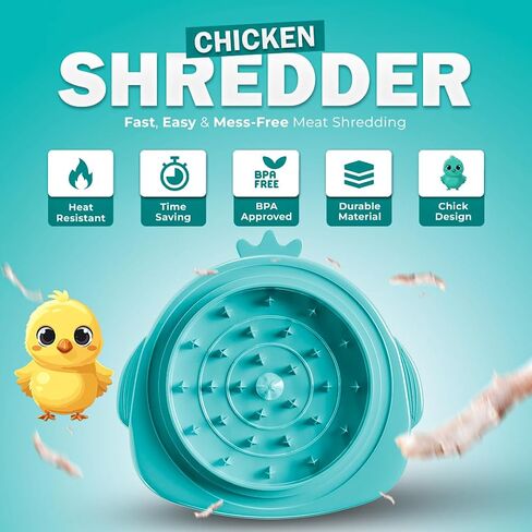 Chicken Shredder Tool Twist large With Brush, 10.5" 3 Layers Pro Meat Shredder, Strong Anti-Slip Stripe, Efficient Chicken Breast Shredder, Ergonomic Handle, BPA Free, Visible Chicken Grinder Machine in Saudi Arabia