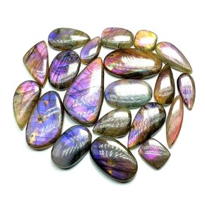 Purple Labradorite Gemstones Crystals Cabochon | Loose Gemstone | Wholesale Lot Cabochons for Jewelry Making | Wire Wrapping Cabochon - 100 Carat