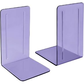Bookends chimet 1 زوج ، كتب بلاستيكية واضحة للأرفف أو سطح المكتب ، حامل الكتاب للمنزل ، المكتب ، المكتبة ، المدرسة (لون أرجواني واضح)