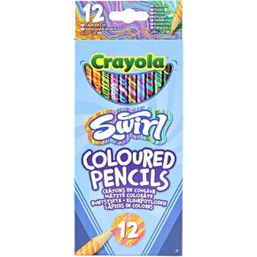 CRAYOLA Swirl Colouring Pencils - Assorted Colours (Pack of 12) | Magical Swirl Effect Will Draw 4 Colours Per Pencil |Ideal for Kids Ages 3+