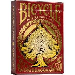 Bicycle Red Dragon Gold Foil Premium Playing Cards, 1 Deck