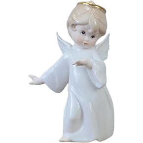Small Angel Crafts Figure Decoration Table Ornament Desktop Decoration Ceramic Crafts Home Adornment European Style White