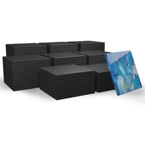 Black Ceramic Coasters (4x4 Square) - 50-Pack Ready-to-Paint DIY Tile Coasters - Unglazed Coasters for Drinks, Coffee and Dining Table Decor - Bulk Coaster Set for Crafts, Home and Office Decor