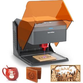 Kiosk 10WLaser Engraver, Light Weight & Portable Laser Engraver Machine, Home Laser Cutter with Acrylic Enclosure for DIY Wood/Leather/Metal, 3.9 x 3.9inch Engraving Area, Laser Safety Class 1