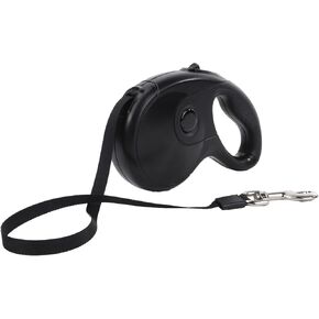 Retractable Dog Leash with Anti-Slip Soft Grip 16 ft Heavy Duty Reflective Nylon Tape Lead for Pets up to 88lbs Long Dog Leash with Anti-Twist Protection One-Handed Quick-Lock Braking System (Black)