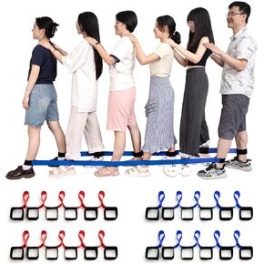6 Legged Race Band, Outdoor Party Group Game for Kid Adult, Cooperative Team Race for Birthday Party, Relay Race, Field Day, Team-Building, Backyard Activity Game with Carrying Pouch(2 Pack