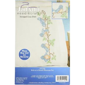 Janlynn 9015 Birds On A Branch Pillowcase Pair Stamped Cross Stitch-20 X30