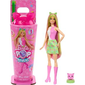 مجموعة Barbie Pop Coxp Series Doll & Accessories Set ، سلسلة Shakes ، Doll Cute Hitten Fashion Doll & Pet ، 8 مفاجآت تشمل تغيير اللون