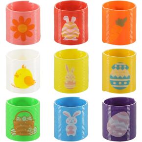 JOHOUSE 45PCS Easter Magic Springs, Plastic Spring Toy Easter Eggs Toys Filled Party Supplies for Kids Party Favor Gift