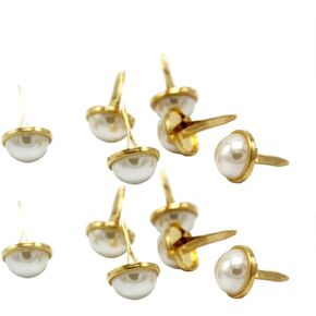100 Pcs Round Pearl Brads Metal Paper Fastener Split Pins Scrapbooking Decorative Fasteners Craft Scrapbook Fasteners